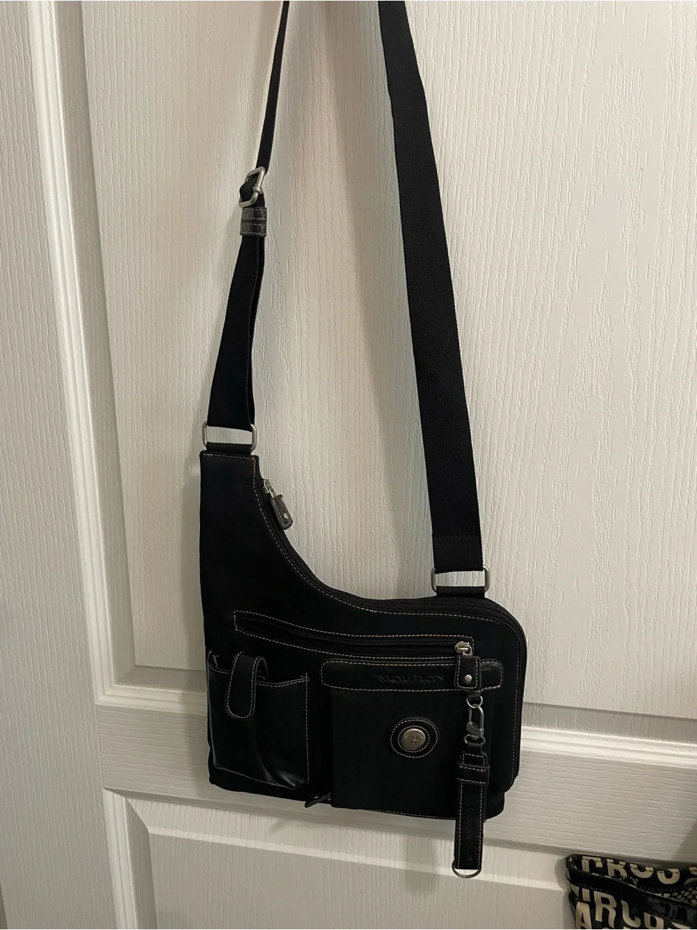 Mouflan Black Crossbody Messenger Bag